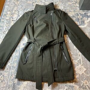 Michael Kors Olive Green Belted Trenchcoat Jacket